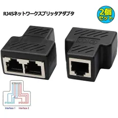 RJ45 ネットワークスプリッタアダプタ LANケーブル延長コネクタ 2個セット LANイーサネットソケットコネクタアダプタ 分岐 コンパクト ギガビット タ プラグ 8P8C メス-メス アップグレードバージョンネットワークアダプタ1メス-2メス 