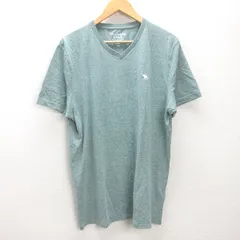 G■アバクロンビー&フィッチ/Abercrombie&Fitch VネックTシャツ【XXL】緑系/men's/89【中古】■