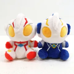 【小牧店】タグ付き　ふわふわお座りぬいぐるみ　ウルトラマンメビウス　ヒカリ　2体セット 【I705-2881】