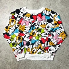 ディズニー ミッキーマウス ミニーマウス ドナルドダック グーフィー プルート スウェット トレーナー 古着 総柄