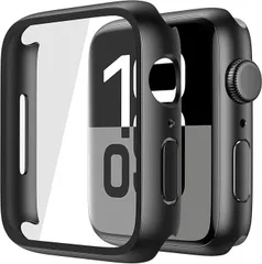 ULOE 2個入り For Apple Watch 用 ケース Series 10 42mm アップルウォッチ用 ケース 一体型 新デザイン 超薄型 PC+ガラス素材 対応 Apple Watch カバー 全面保護 高透過率 装着簡単 傷防