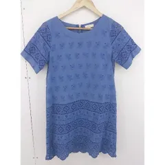 ◇ ◎ CROLLA クローラ 総刺繍 半袖 ミニ ワンピース サイズ38 ブルー レディース  【中古】 【1204180001768】のサムネイル