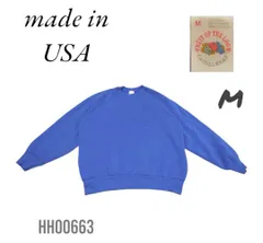USA製　無地ラグランスウェットトレーナーMブルー　フルーツオブザルーム　90s