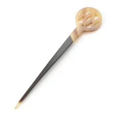 エルメス バッファローホーン ヘアアクセサリー 髪飾り かんざし ベージュ【中古】