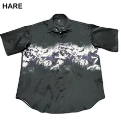HARE ハレ 日本製 フラワーラッププリント グラフィック オーバーサイズ カジュアル ポリシャツ 半袖シャツ Sサイズ