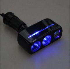シガーソケット120W 3.1A イルミネーションブルー
