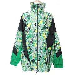 アディダス バイ ステラマッカートニー adidas by Stella McCartney 美品 22年 ウーブン トラックトップ HG1934 ブルゾン ジャケット 総柄 ジップアップ M 緑 グリーン Xのサムネイル