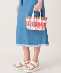 【極美品】ブルーレーベルクレストブリッジ ビニール編みかごバッグ スモールサイズ