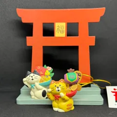 縁起かつぎ猫と鳥居 3点セット concombre