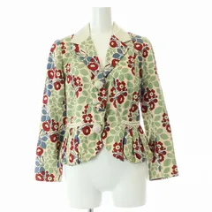 ケンゾー KENZO テーラードジャケット アウター ショート丈 シングル 総裏地 花柄 切替 36 S マルチカラー /BB ■BMのサムネイル