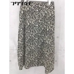 ◇ fredy emue フレディ エミュ 花柄 ロング フレア スカート サイズ38 ブラック系 レディース 【中古】 【1104130006396】