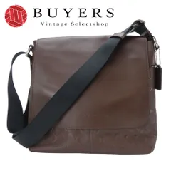 【中古】 コーチ ショルダーバッグ F72220 シグネチャー レザー ブラウン シルバー金具 斜め掛け 肩掛け 型押し 普段使い メンズ 男性 COACH