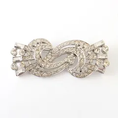 MHR0201 美品 NINA RICCI ニナリッチ ブローチ ラインストーン ヴィンテージ 希少 シルバー×クリア アクセサリー