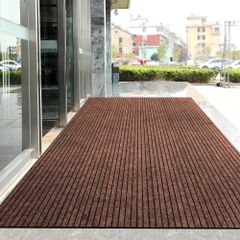 【迅速発送】Bcrio 玄関マット 業務用 家庭用 屋外 室内 滑り止め 速乾 吸水 泥落とし 洗える エントランスマット 耐磨耗性 玄関 オフィス お店（コーヒー色80*120）