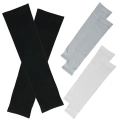 アームカバー 冷感 男女兼用 腕カバー UVカット UPF50+ 紫外線 日焼け 対策 夏 指先あり 吸汗速乾 ブラック