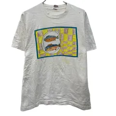 FRUIT OF THE LOOM 半袖 プリントTシャツ XL ホワイト フルーツオブザルーム プルオーバー 90's フィッシュ 古着卸 アメリカ仕入 a707-5047