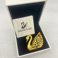 【未使用品・美品・限定】スワロフスキー スワン ブローチ 100周年記念 SCS会員限定 Swarovski ゴールドカラー マルチカラー