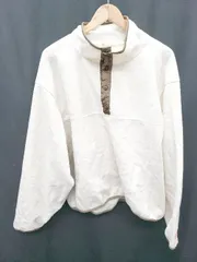 ◇ ⊇ JaVa ジャバ 配色　フリース 長袖 プルオーバー サイズXL アイボリー レディース P  【1410160010464】