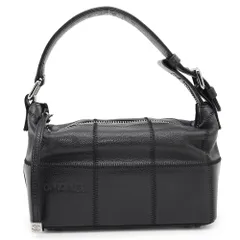 シャネル ハンドバッグ チョコバー レザー CHANEL バッグ 黒
