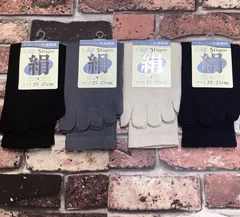 『4足組』オールシーズン快適＆足もと爽やか！絹＆綿混５本指ソックス