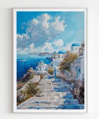 土屋茂　油彩画（SM）【サントリーニ島】 土屋茂 油彩画（SM）【サントリーニ島】