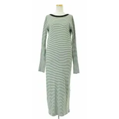 【UNGRID×miller】22SS 112240337101 別注 バックオープンボーダーマキシ長袖ワンピース