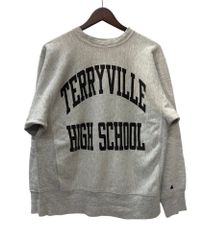 チャンピオン Champion 80's USA製 トリコタグ 黒染み込み TERRYVILLE HIGH SCHOOL カレッジロゴ スウェット グレー Lサイズ 201MT-2834 VB