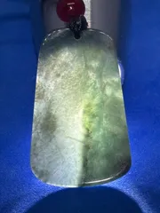 天然翡翠A貨 ブルーウォーター 無事牌ペンダントネックレス 4415-1/7