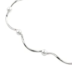 【シルバー×ワンサイズ】[Cream dot. クリームドット公式] ネックレス レディース チョーカー ひねり ねじり ツイスト 小粒パール 大人 上品 エレガント シンプル 結婚式 お呼ばれ パーティー 二次会 