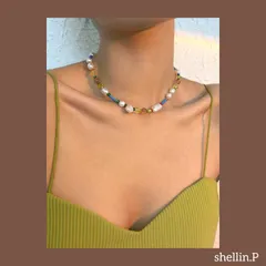 ●1-2日発送● カラービーズパールネックレス