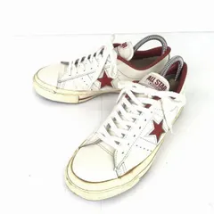 CONVERSE/コンバース★ONE STAR/レザースニーカー【24.5/USA6/白×赤】Leather sneakers Vintage◆A-41<sale>