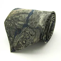 レノマ ブランド ネクタイ 総柄 幾何学模様 シルク PO  メンズ グレー renoma 【中古】