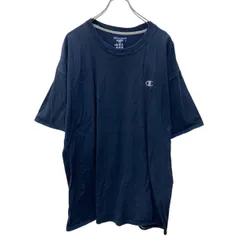 Champion 半袖 ロゴTシャツ 2XL ネイビー チャンピオン ビッグサイズ ワンポイント 古着卸 アメリカ仕入 a704-5165