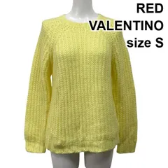 ◆ レッドヴァレンティノ RED VALENTINO モヘアケーブルセーター ニット 長袖 プルオーバー 黄色 モヘア混 S 7号 レディース S5W027のサムネイル
