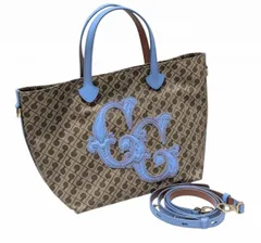 ゲラルディーニ トートバッグ  総柄 トートバッグ ハンドバッグ ショルダーバッグ PVC ブラウン 水色 茶色 レディース 女性用 GHERARDINI