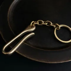 真鍮 キーホルダー キーリング キーフック チェーン ビンテージ レトロ アンティーク アクセサリー パーツ ハンドメイド ゴールド 222