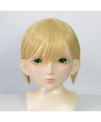 頭周り大きい　ウィッグ　ショート　ストレート　ゴールド　むにむに製作所公式