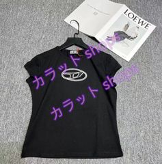 DIESEL ディーゼル くり抜きロゴ Tシャツ ブラック - メルカリ