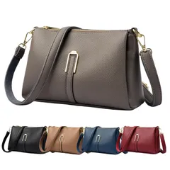 [PIENSE] ショルダーバッグ ハンドバッグ レディース 斜めがけ バッグ かばん PUレザー 軽量 旅行 シンプル 2WAY (グレージュ) [グレージュ]