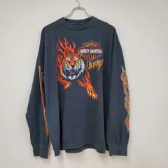 Harley-Davidson　長袖Tシャツ　USA製　フレイム　炎　サーマル Harley-Davidson 長袖Tシャツ USA製 フレイム 炎 サーマル 00's