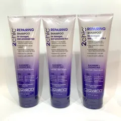 ◇822【新品／並行輸入品】★3本セット販売★giovanni(ジョバンニ) 2chic ダメージ シャンプー 250mL ダメージケア ノンシリコン ジョヴァンニ ココナッツミルク ブラックベリー ボタニカル ダメージヘア サロンクオリティ 3本 まとめのサムネイル