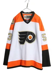 【お得なクーポン配布中!】 フライヤーズ ホッケー ジャージ メンズ XXL 程/ 古着 NHL オフィシャル リーボック アイスホッケー ユニフォーム 長袖シャツ 大きいサイズ