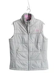 【お得なクーポン配布中!】 ノースフェイス 中綿 ナイロン ベスト レディース L 古着 The North Face アウトドア 重ね着 前開き ハイネック フルジップ パッカブル 灰