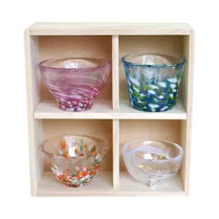 盃 日本酒 グラス ぐい呑み ガラス 】 冷酒 お猪口 FS71545 酒器 日本製 ぐいのみ 専用木箱入 ぐい飲み おしゃれ ギフトセット ギフト おちょこ プレゼント 祝い 四季の盃 父の日 津軽びいどろ 母の日 敬老 【 還暦 アデリア(ADERIA)