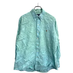 RALPH LAUREN 長袖シャツ XLサイズ ラルフローレン ボタンダウン ライトブルー カスタムフィット 古着卸 アメリカ仕入 t2411-4345