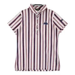 サイズ：M KAPPA GOLF カッパゴルフ  半袖ポロシャツ ストライプ柄 ホワイト系 [240101534864] ゴルフウェア レディース ストスト
