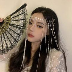 ヘッドドレス ウエディング ブライダル ビジュー エスニック シルバー ボヘミアン 社交ダンス ベリーダンス 競技ダンス ジュエリー ストーン ヘアアクセサリー 髪飾り パーティー 結婚式 二次会 演奏会 発表会 華やか ヘッドアクセ 衣装
