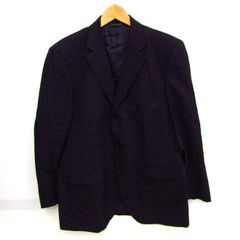 ダーバン テーラードジャケット スーツ上 ストライプ アウター 記名有 メンズ 98AB6サイズ ブラック系 Durban 【中古】