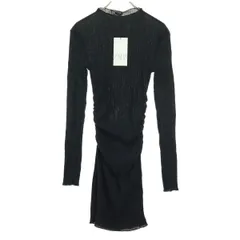 未使用 ZARA ザラ 長袖 膝丈ワンピース S ブラック レディース 古着