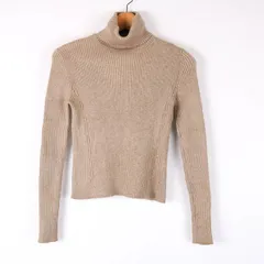 ザラ ニット セーター 長袖 リブ 無地 トップス レディース Sサイズ ブラウン ZARA 【中古】